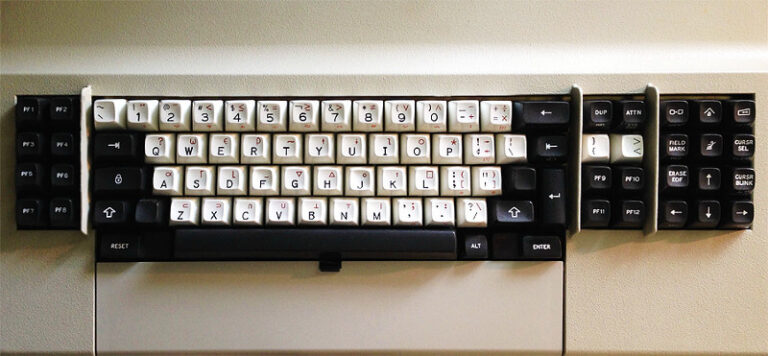 "Nostalgic greatness! A 'clicky' spring beam IBM 3278 keyboard of the 70s" - David Ayre