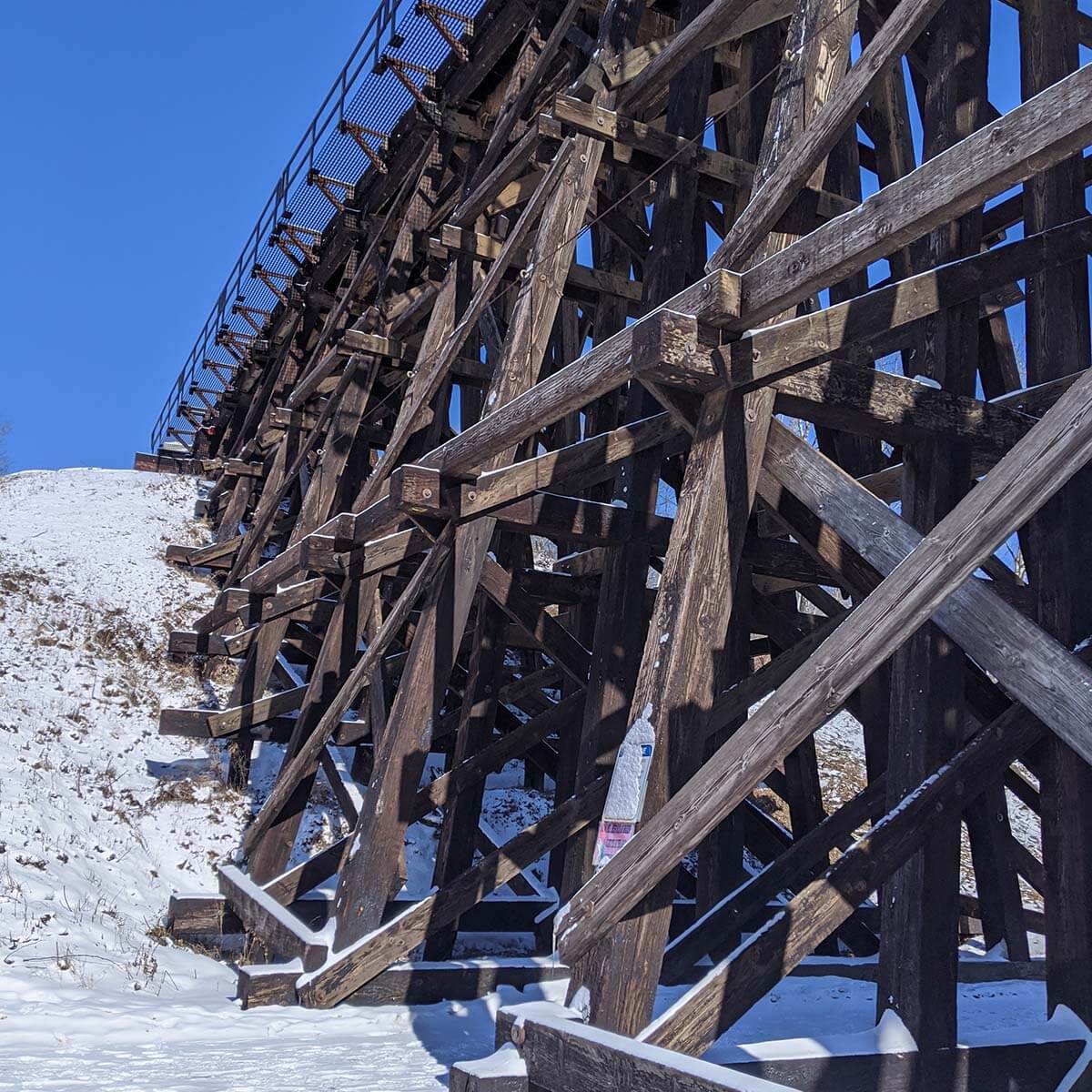 A train trestle in Camrose Alberta